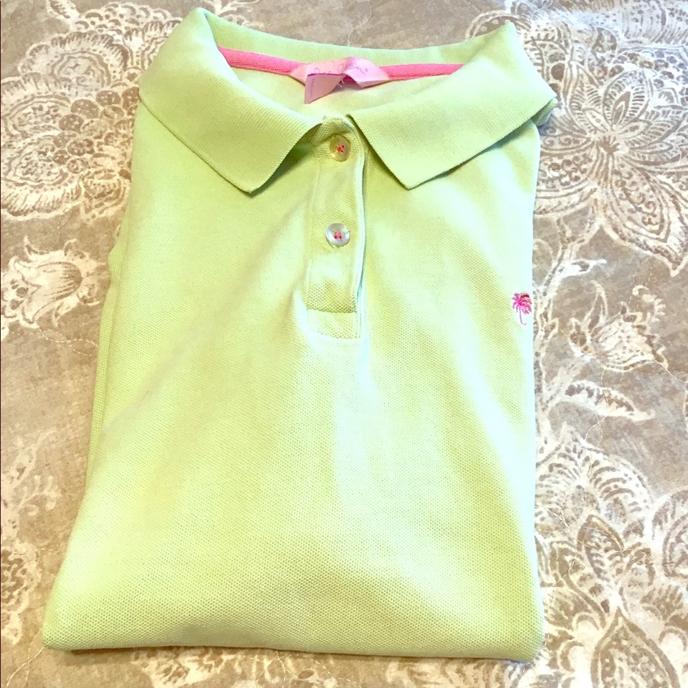 Lilly Pulitzer Lime Green Polo Size Large~EUC